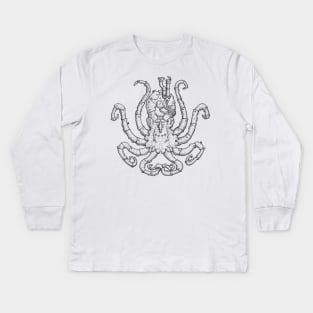 Steampunk Octopus Ink Drawing Kids Long Sleeve T-Shirt